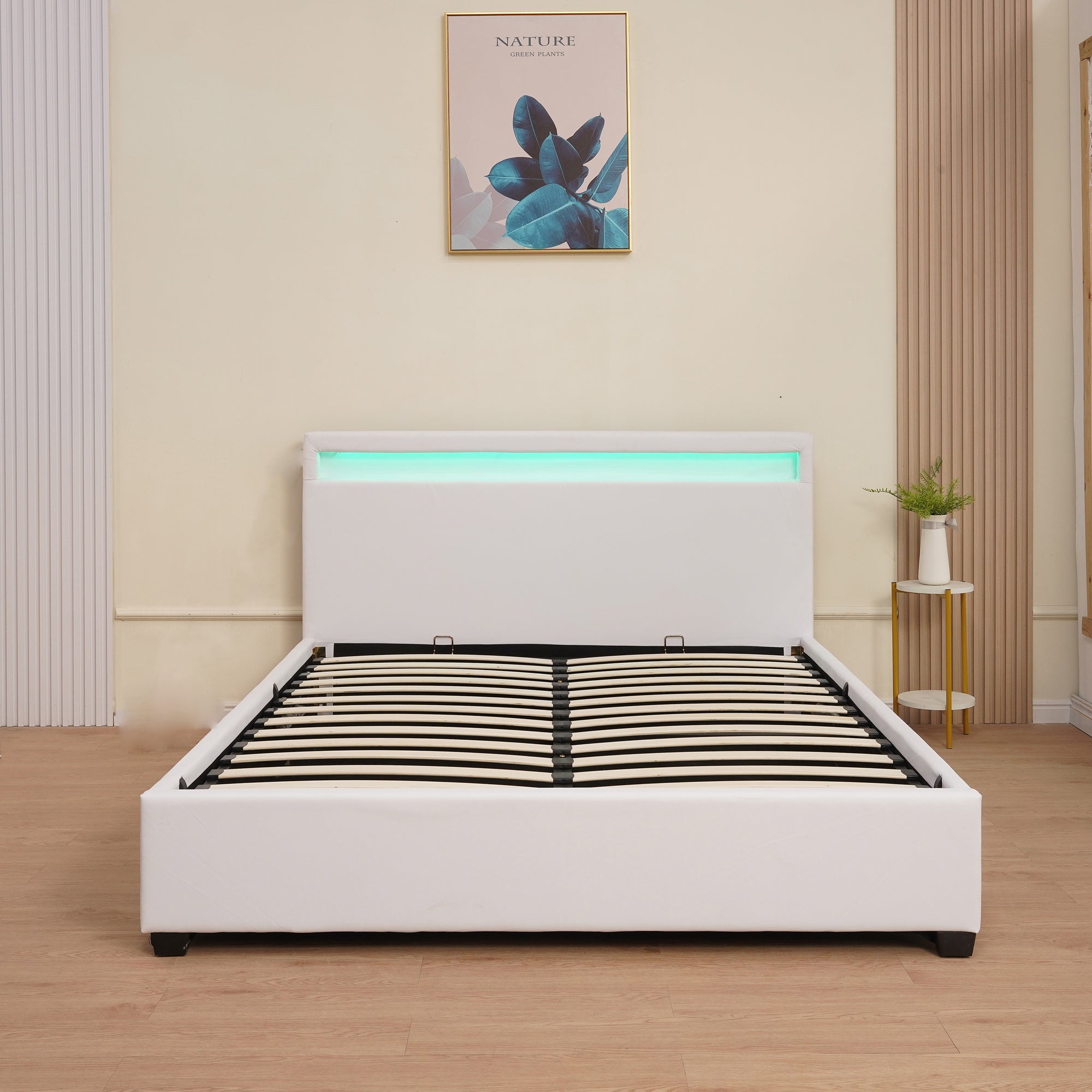 Bed (SSS-A506) King - White PU (180X200CM) storage bed with gas lift