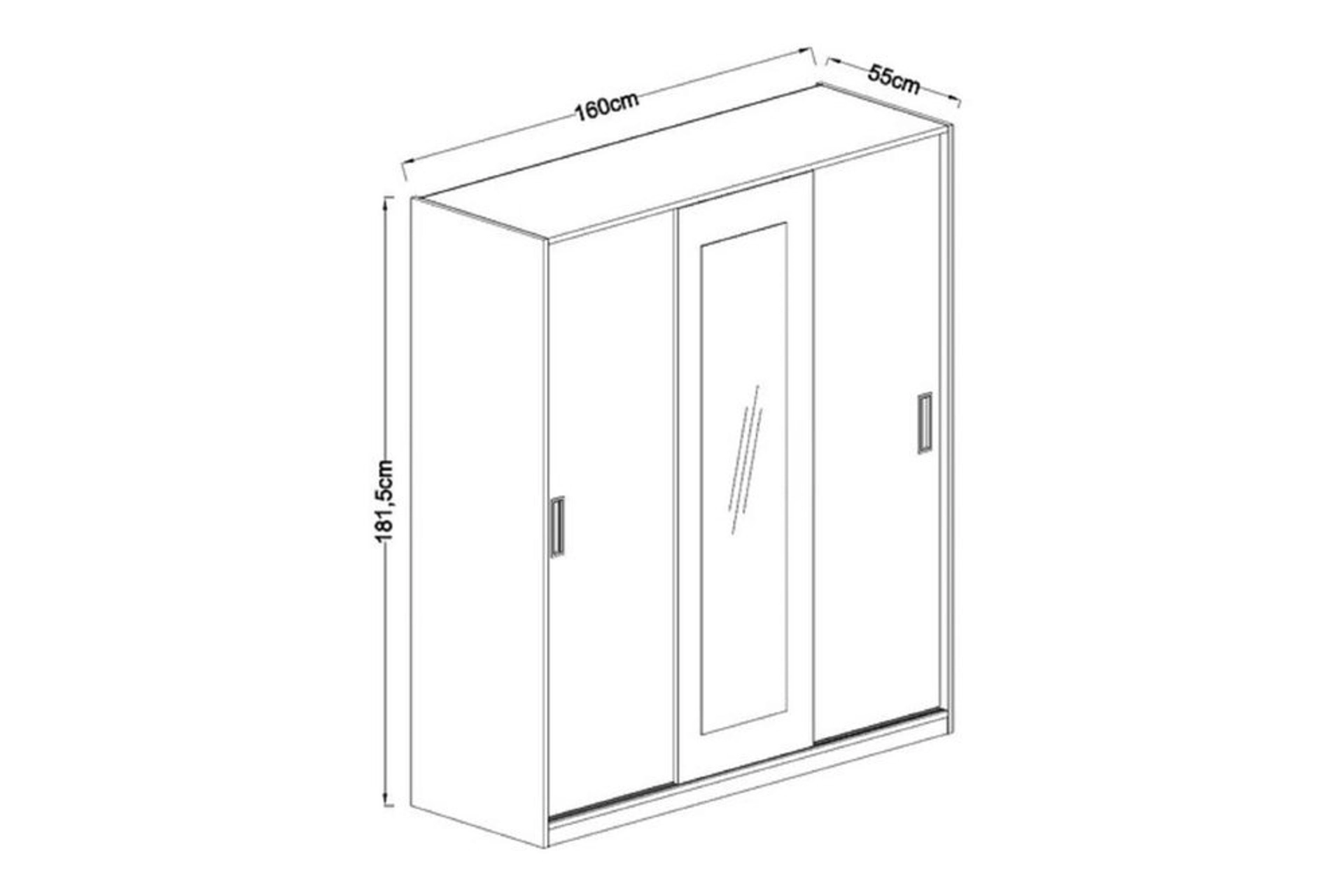Mirrored wardrobe, 3 doors with sliding (MF5-134) / made in eu