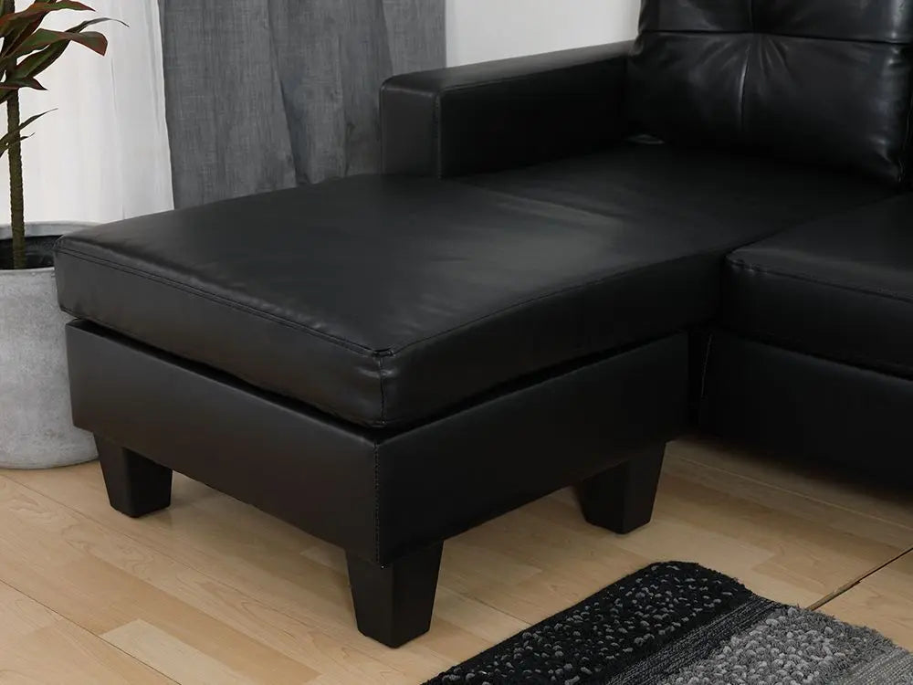 Furinbox L-shape pvc sofa, Arden black
