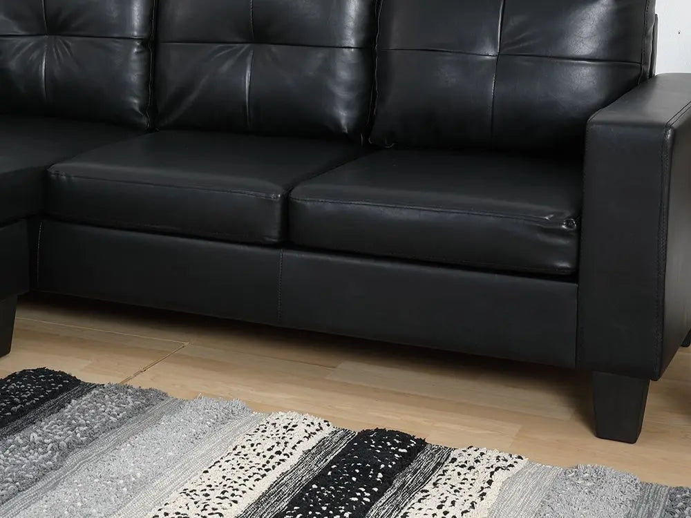 Furinbox L-shape pvc sofa, Arden black