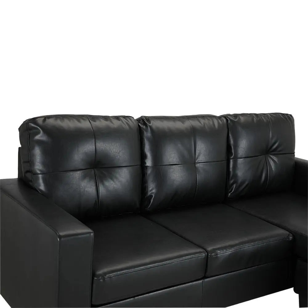 Furinbox L-shape pvc sofa, Arden black