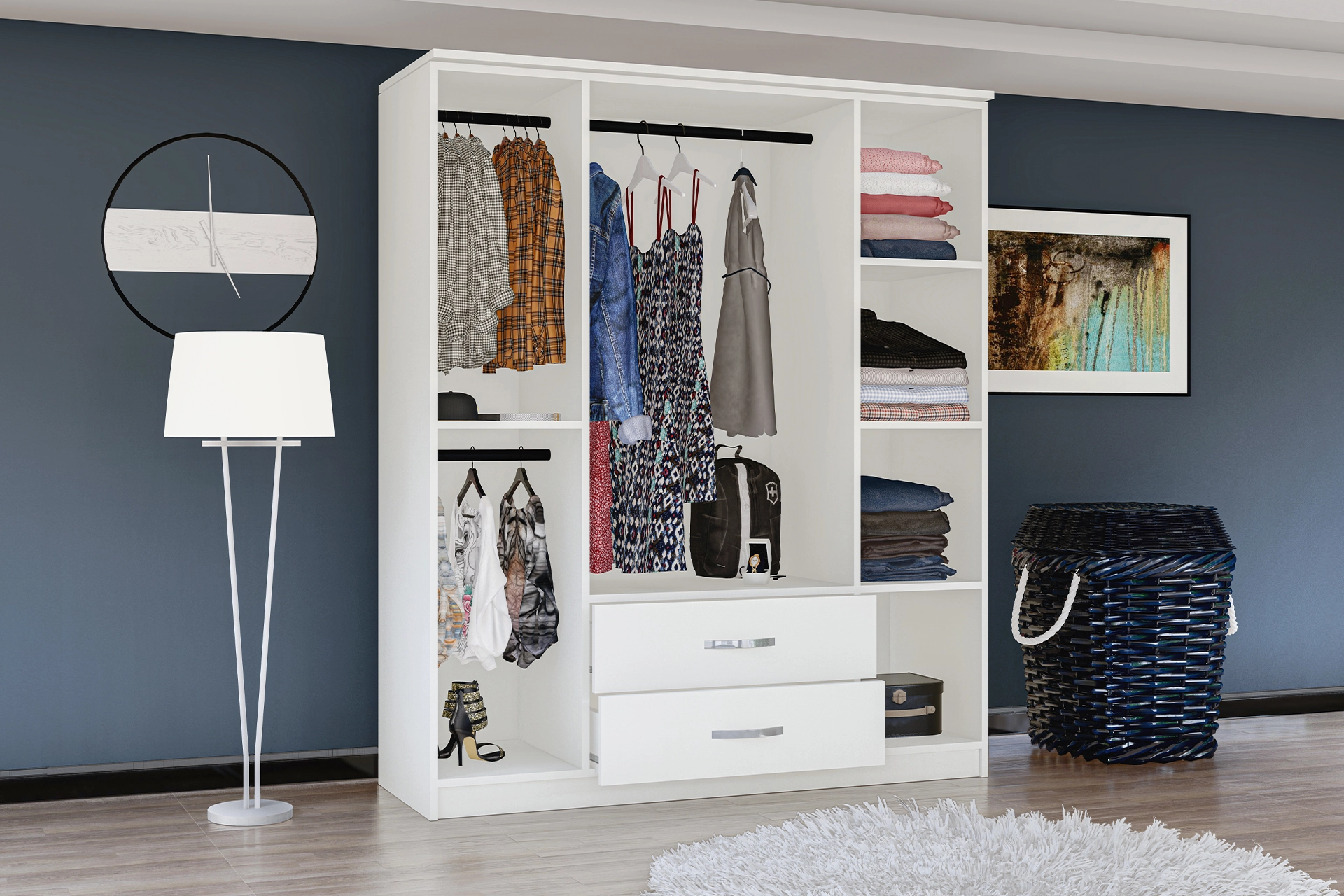 Mirror wardrobe , 4 doors with 2 drawers (MF5-113) / made in eu