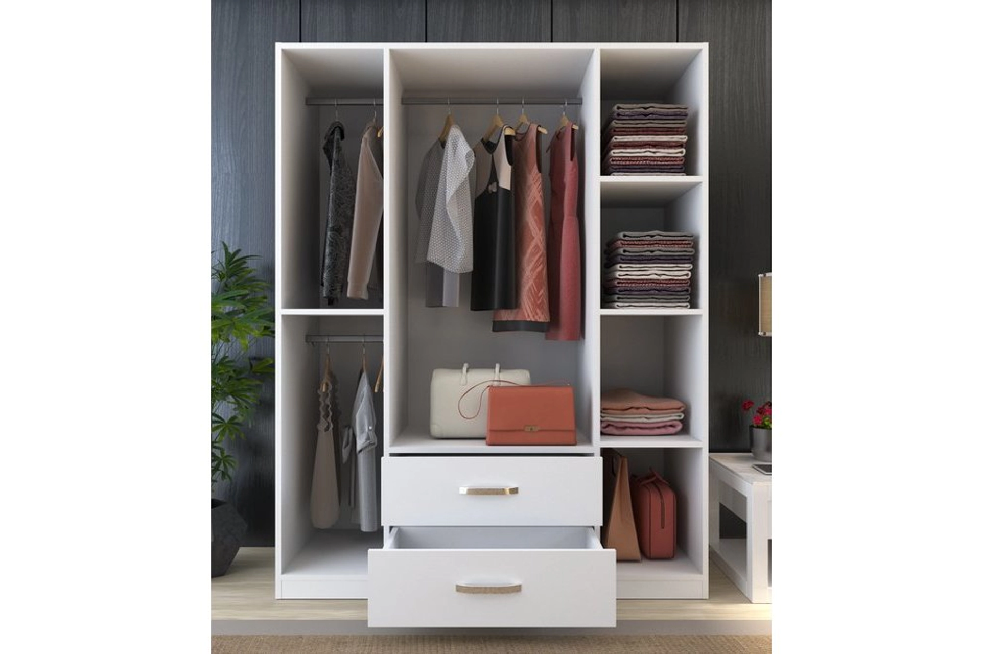 Wardrobe, 4 doors with 2 drawers (MF5-112) / made in eu