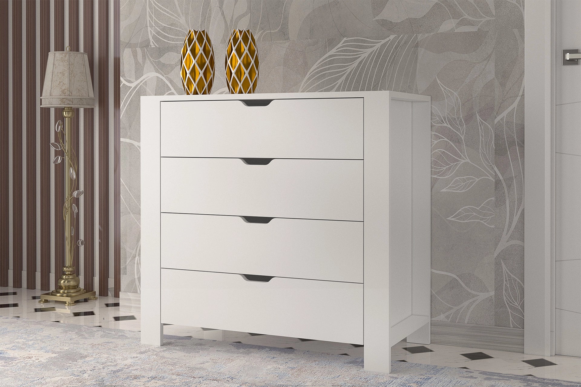 Duru dresser, 4 drawers, white (DM2-124) / made in eu