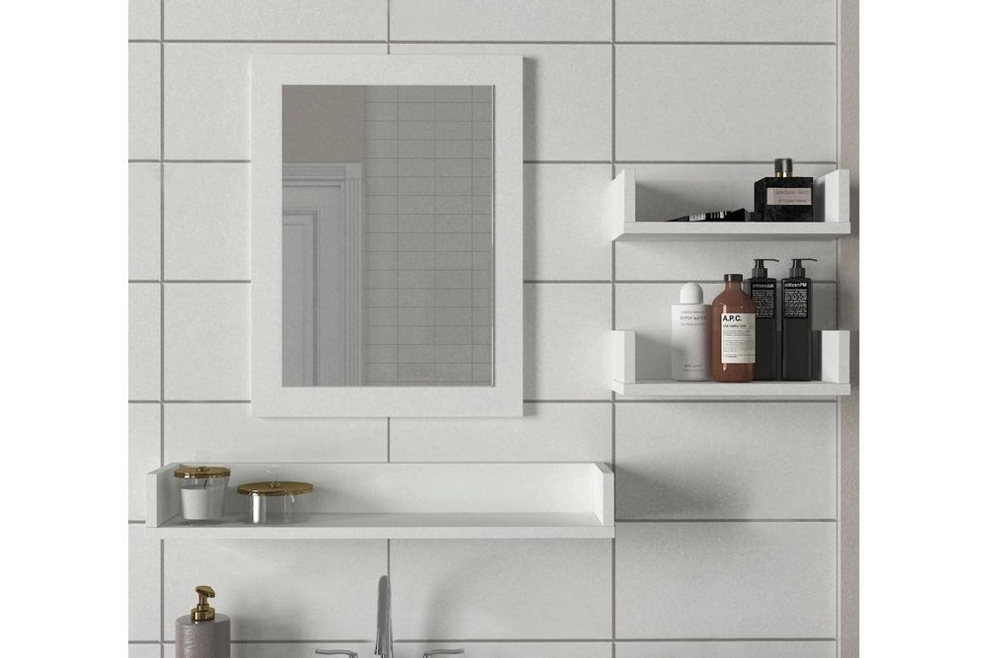 Simon bathroom top cabinet, mirror sheet, white (DI3-765) / made in eu