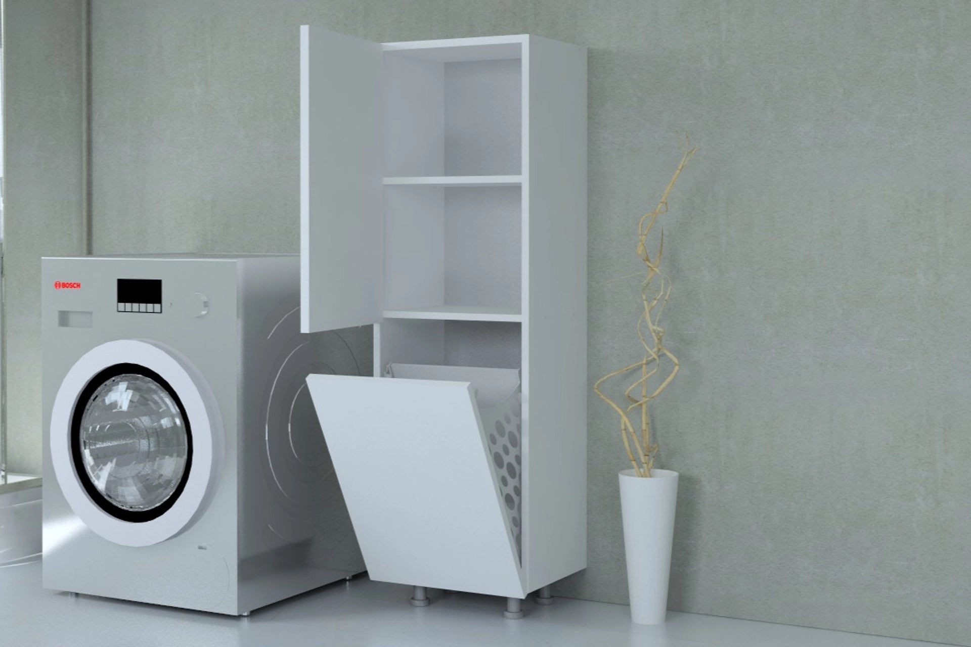 Anm verona cabinet with laundry basket (JA4-136) / made in eu