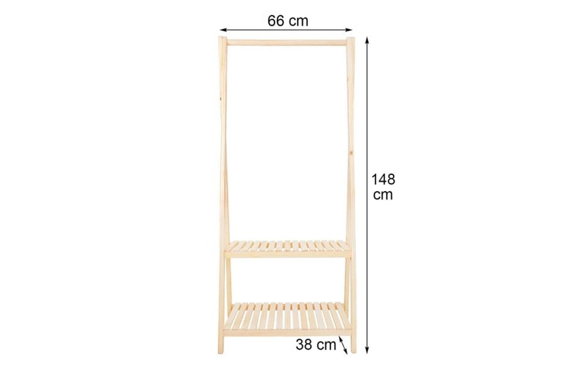 Wooden cloth hanger, 2 shelves, 148x66 (PX6-137)