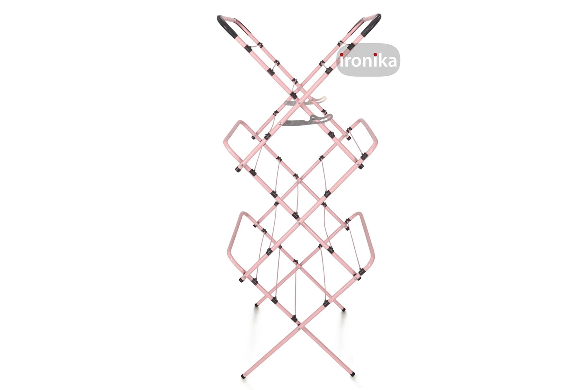 Ironi̇ka tres foldable laundry drying rack, 3-layer, pink (PL6-253)