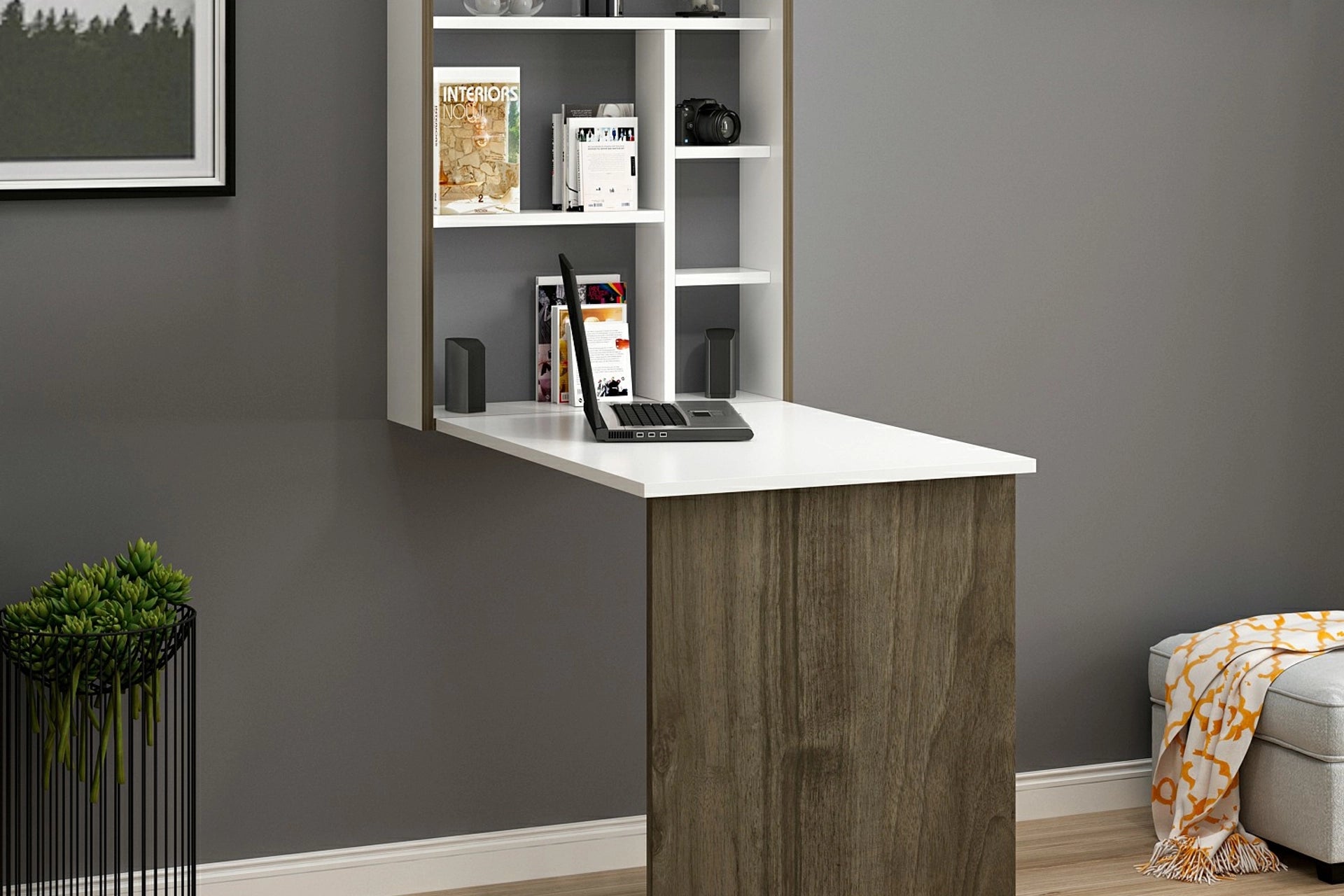 Magicbox wall mounted study desk, white (MG3-1008) / made in eu
