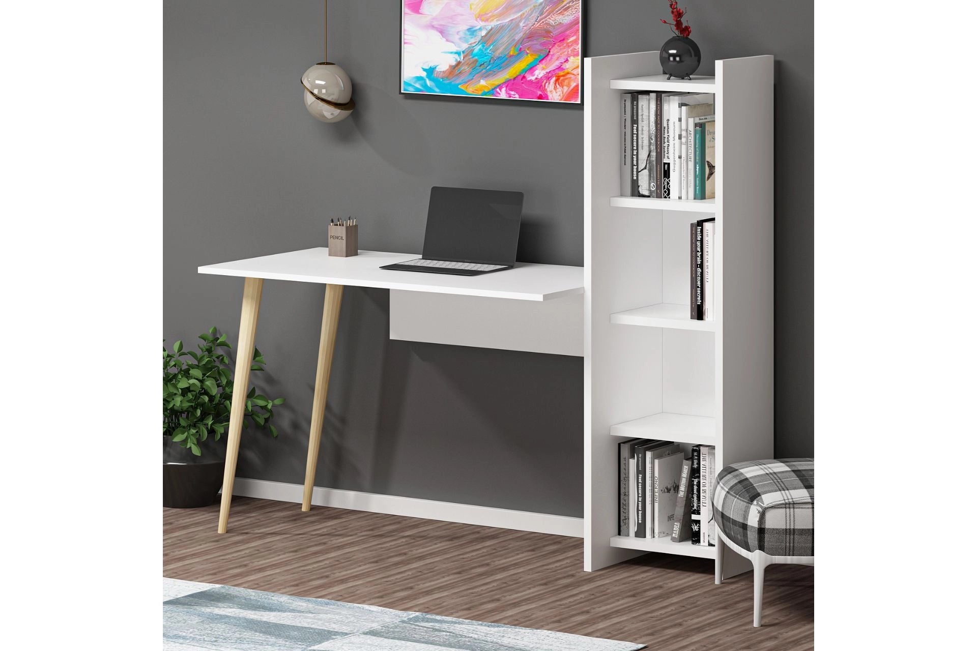 Napoli study desk, white (CT4-491) / made in eu