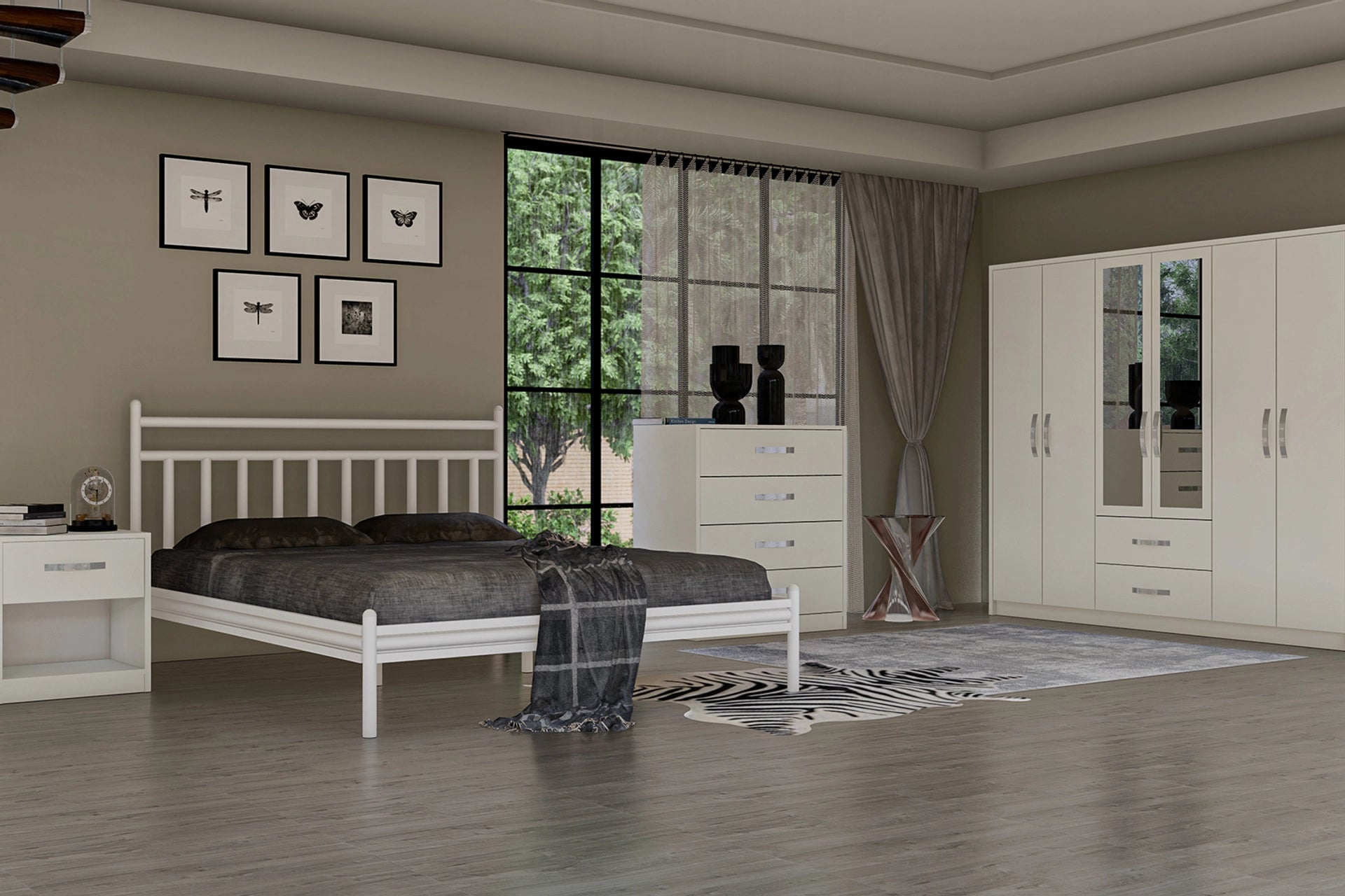 Bedroom set, white, with 6 doors (MF5-290) / Made in Eu