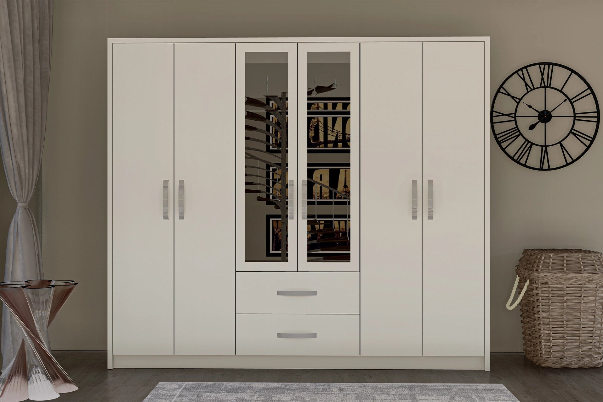 Bedroom set, white, with 6 doors (MF5-290) / Made in Eu