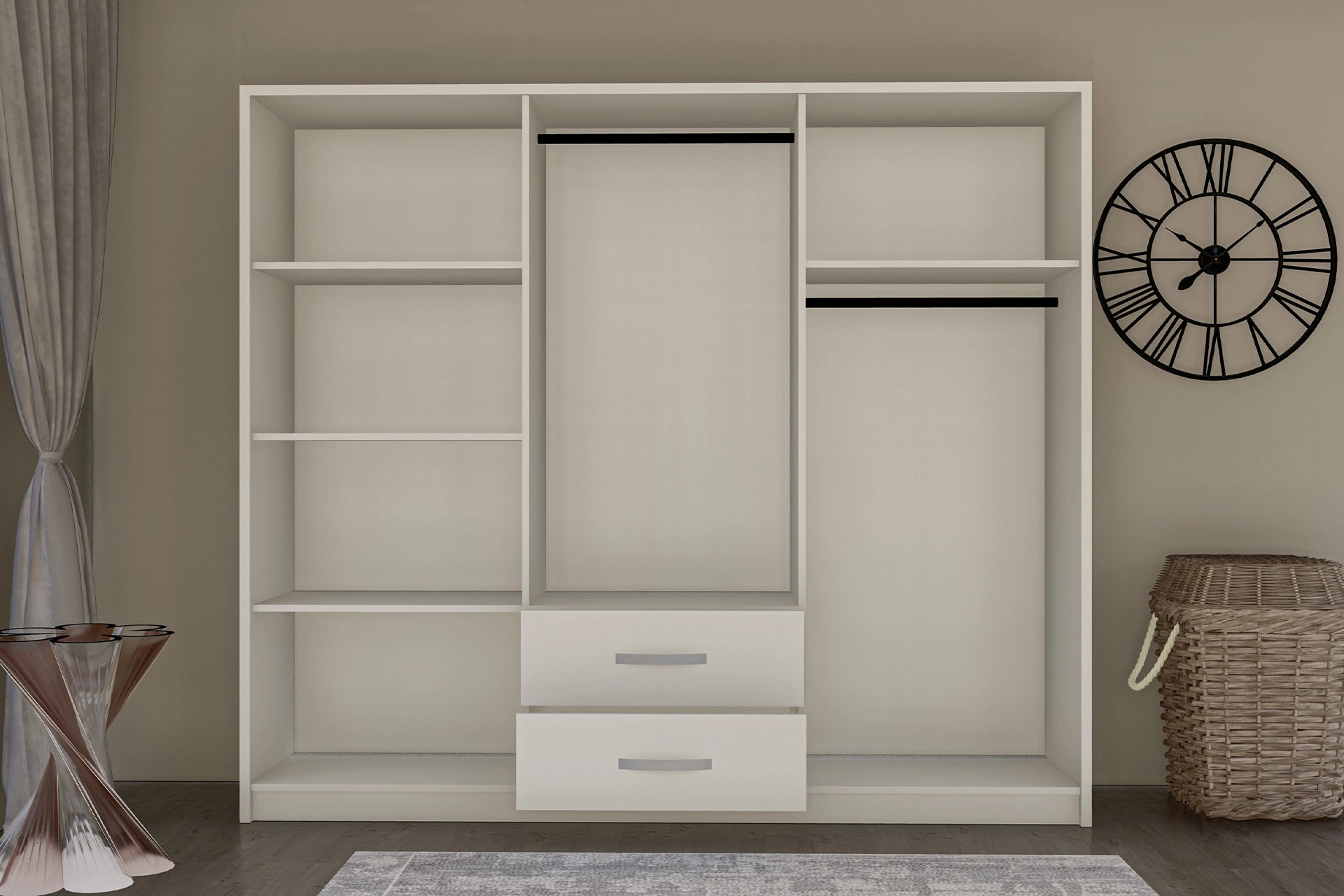 Bedroom set, white, with 6 doors (MF5-290) / Made in Eu