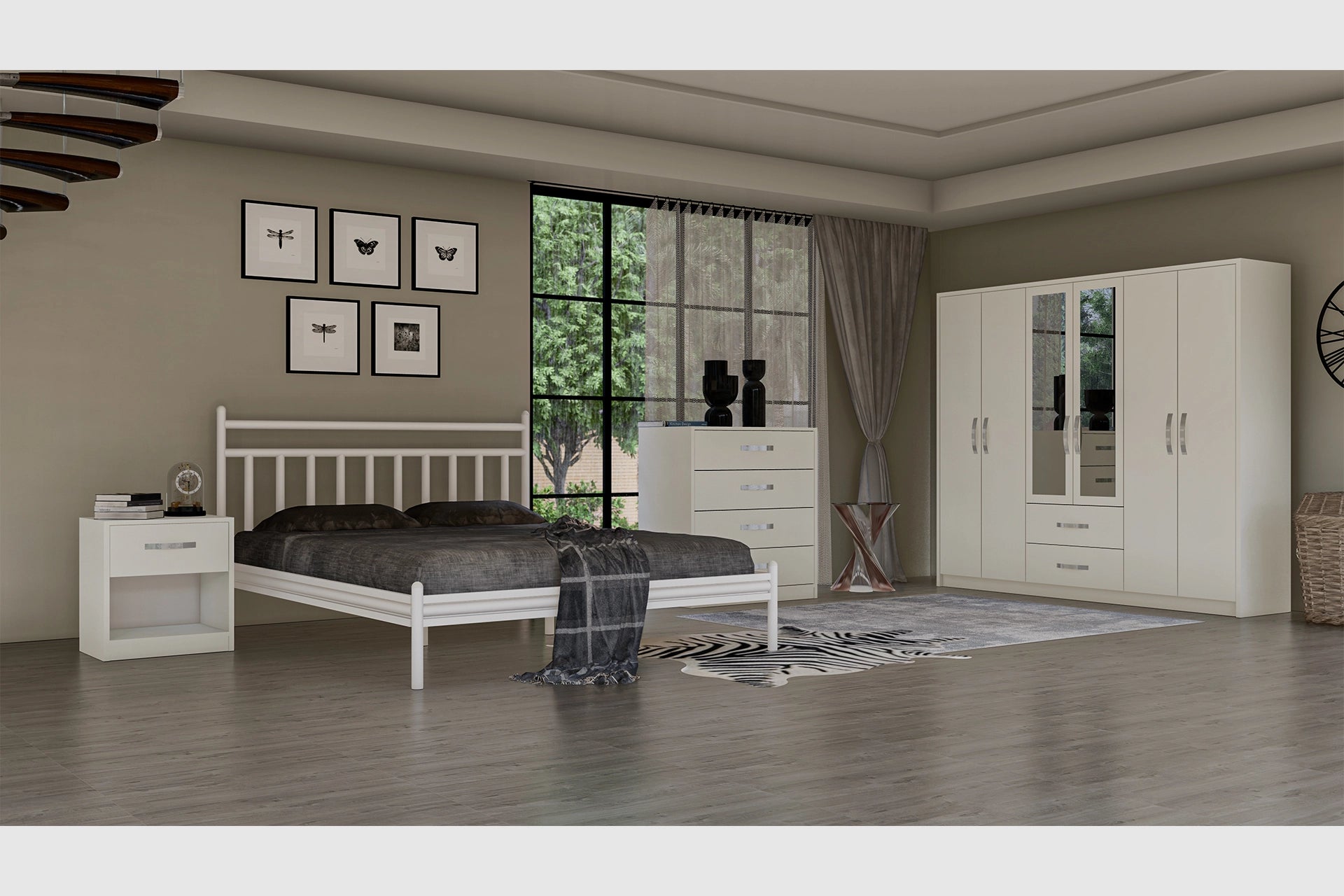 Bedroom set, white, with 6 doors (MF5-290) / Made in Eu