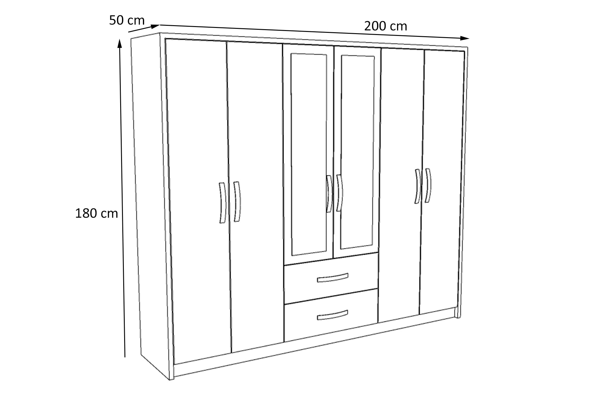 Bedroom set, white, with 6 doors (MF5-290) / Made in Eu