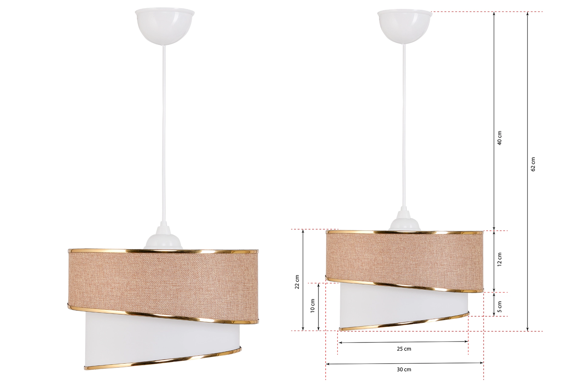 Evlight asymmetric pendant lamp, single, cumbie (EL4-461)