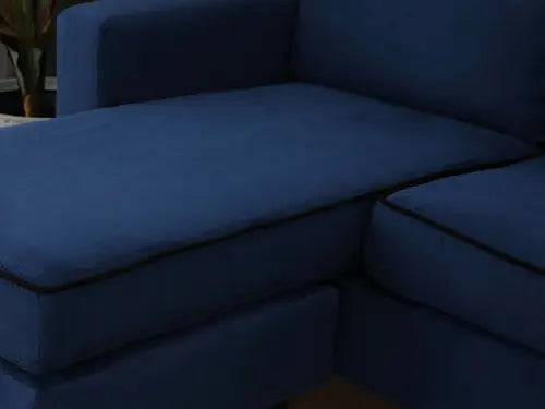 Furinbox L-shape fabric sofa, luther dark blue