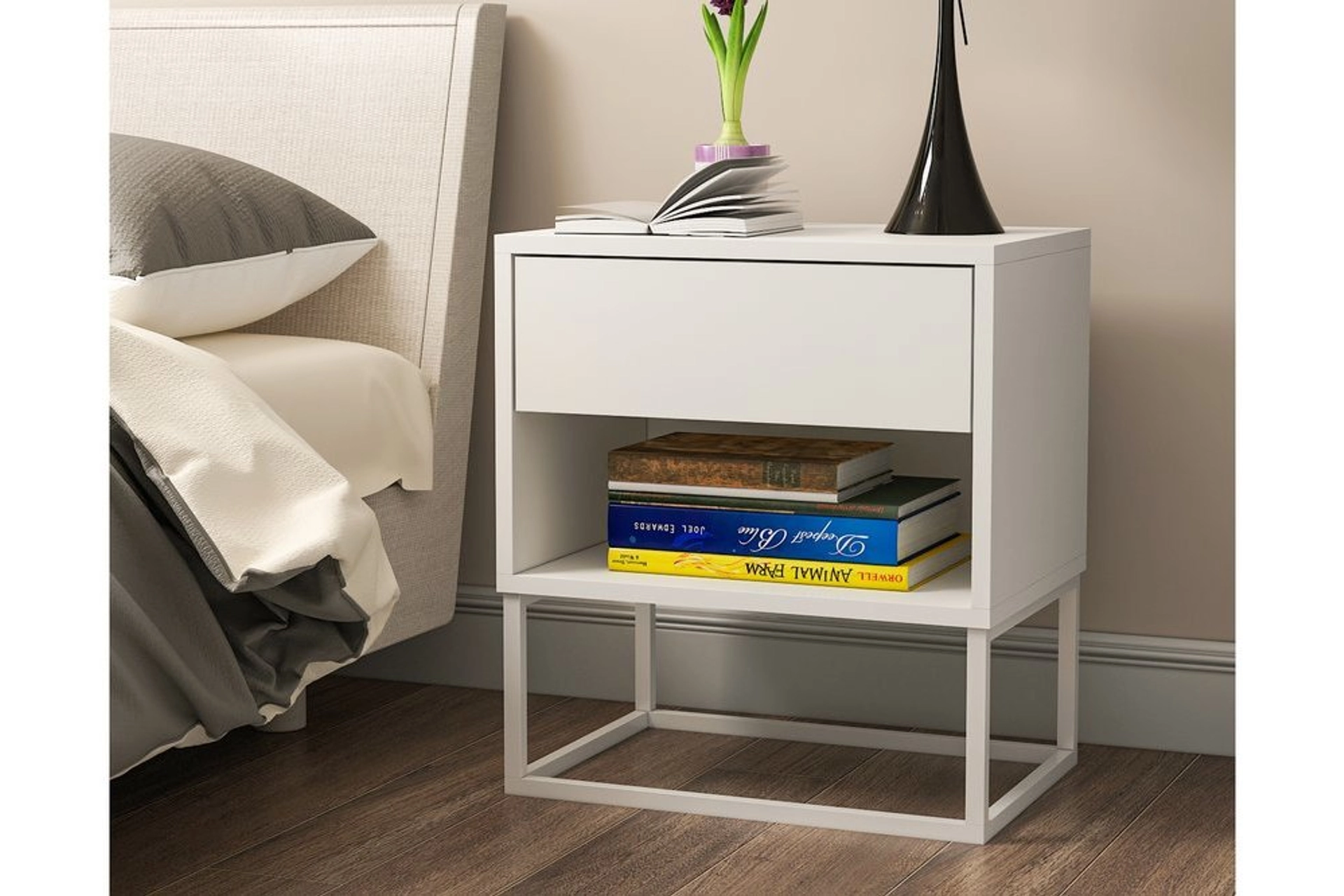 Mordeka premium comfort with one drawer, white(MK4-112) / made in Eu