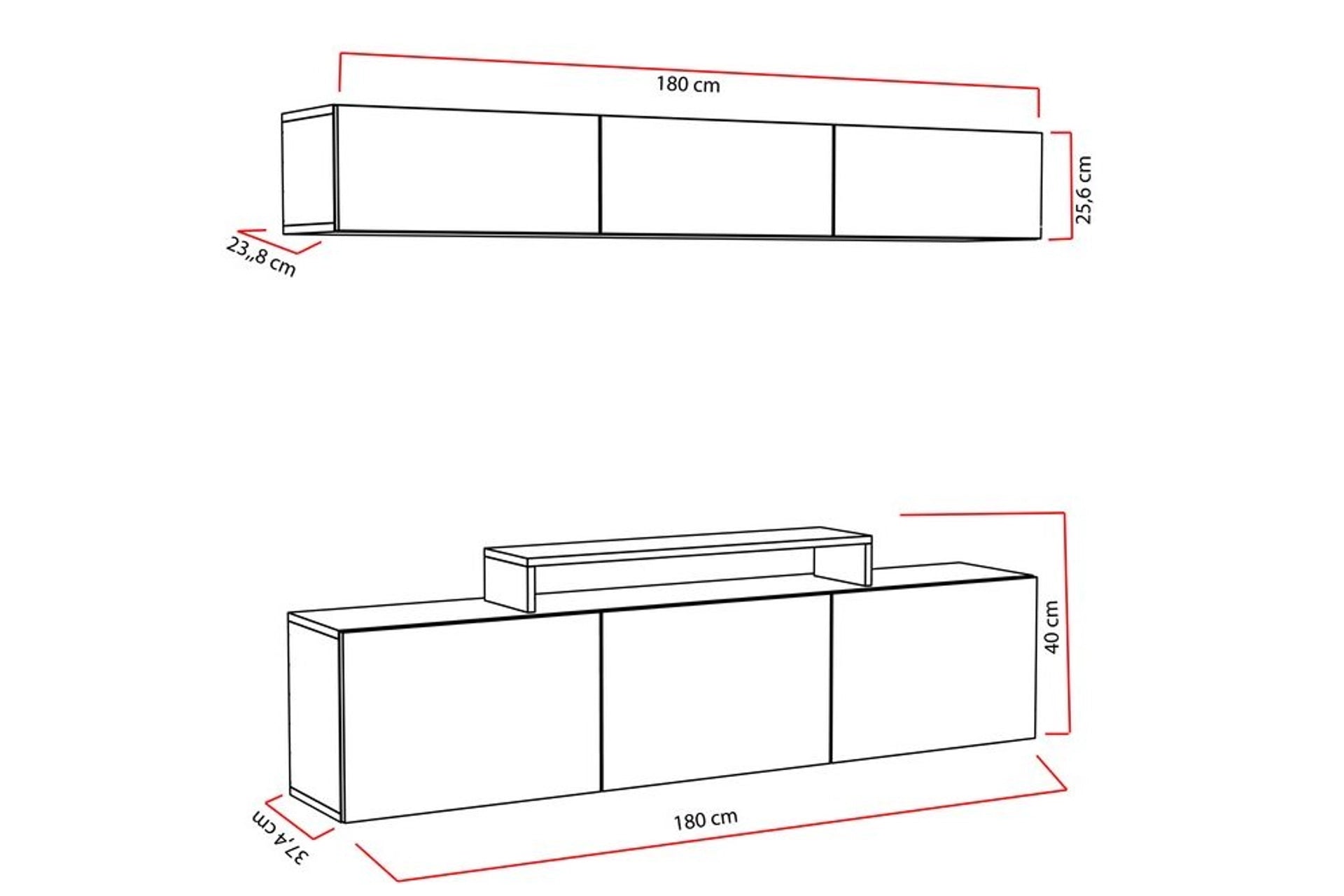 Tv unit, white (CR3-103) / made in eu