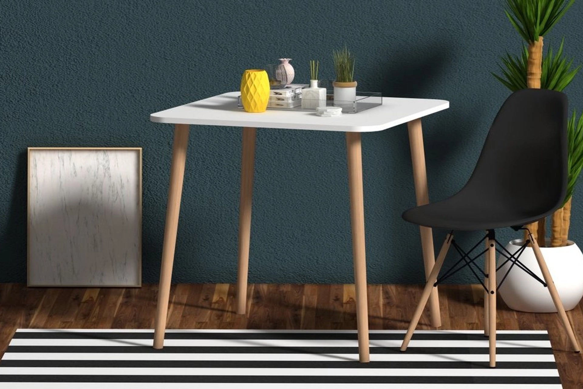 Square table set, white, 92X92 (NT3-754)