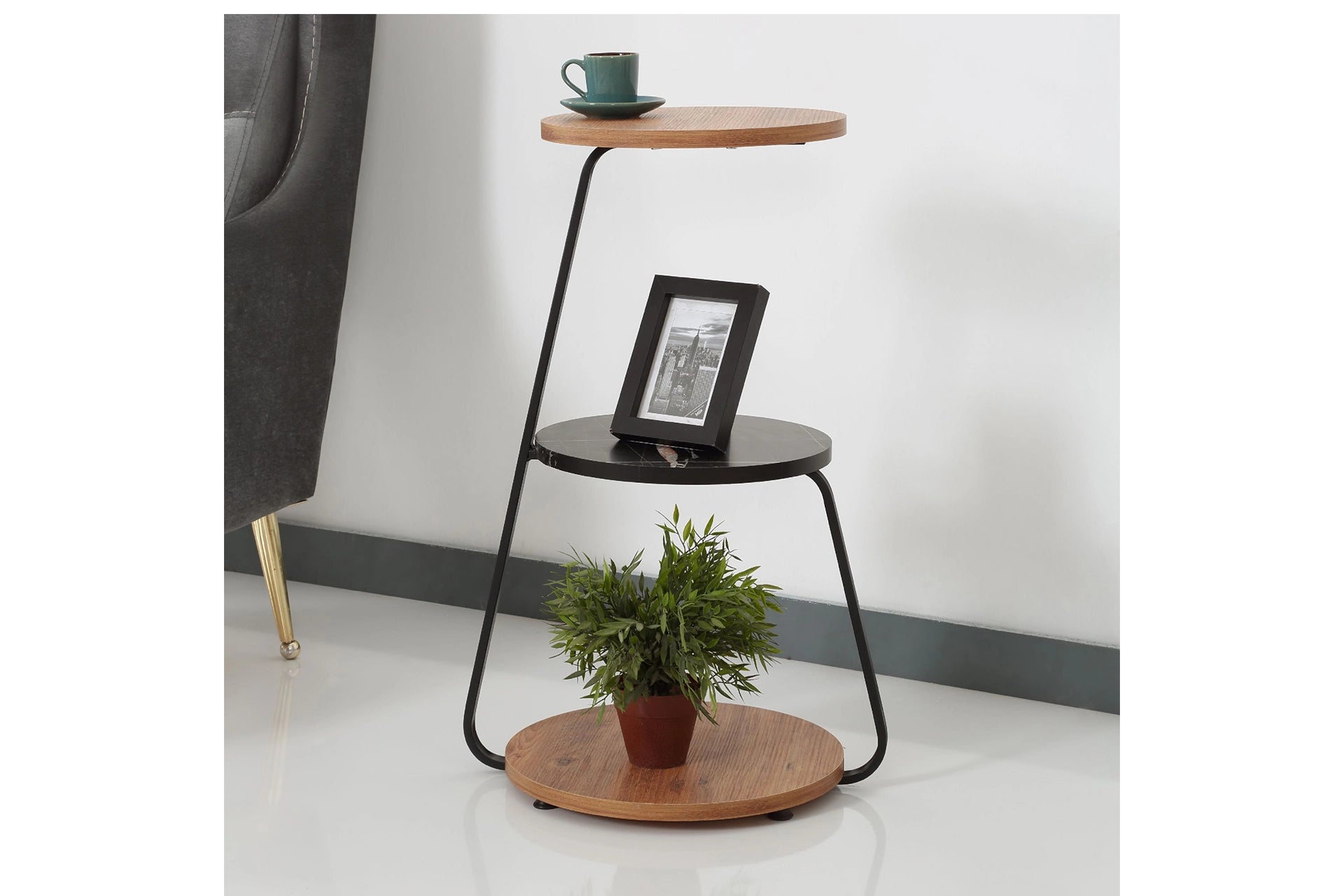 Decorative metal side table, round (JF3-610)