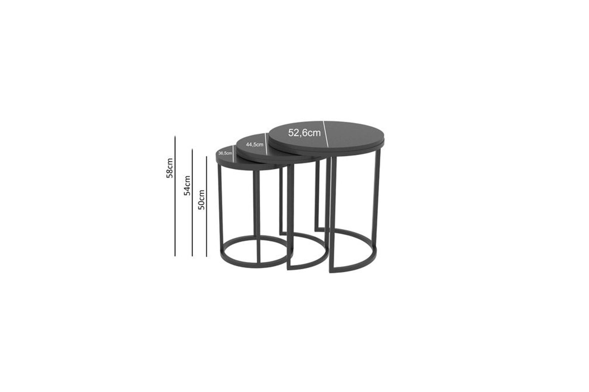Evdemo arlo nesting table set, white (EV4-665)