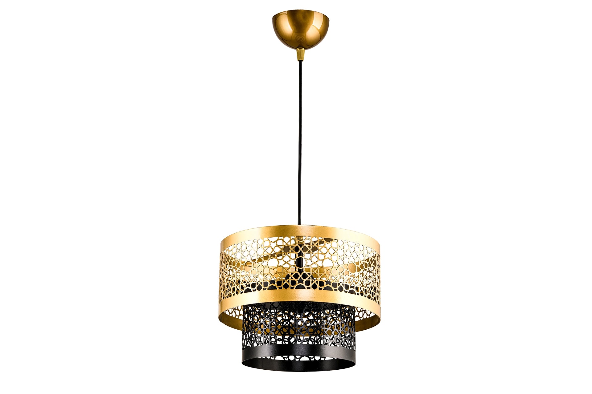 Dede two-layer metal pendant lamp cake chandelier, black tinted DE6-302