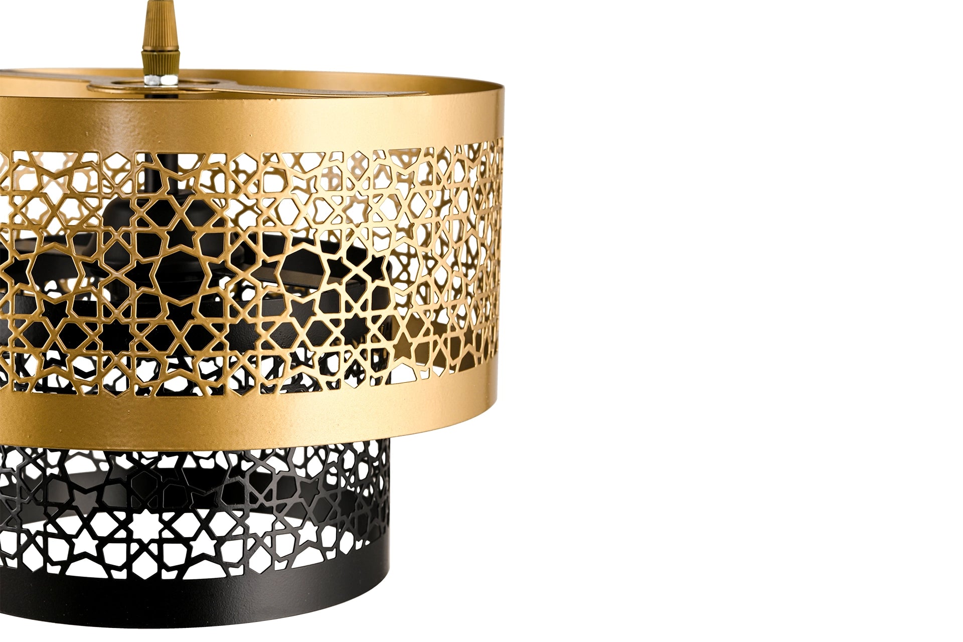 Dede two-layer metal pendant lamp cake chandelier, black tinted DE6-302