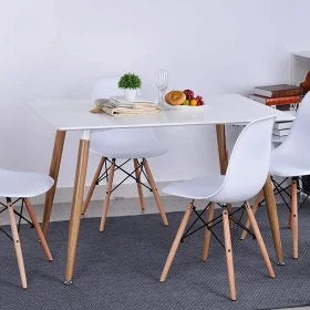 Dining set white oak 120x70CM 4 Chairs + 1 Table (DA152-DA232)