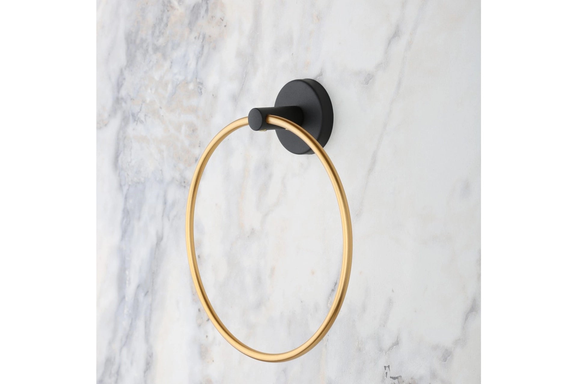 May bathroom gold ring towel rail, black (YM2-108)