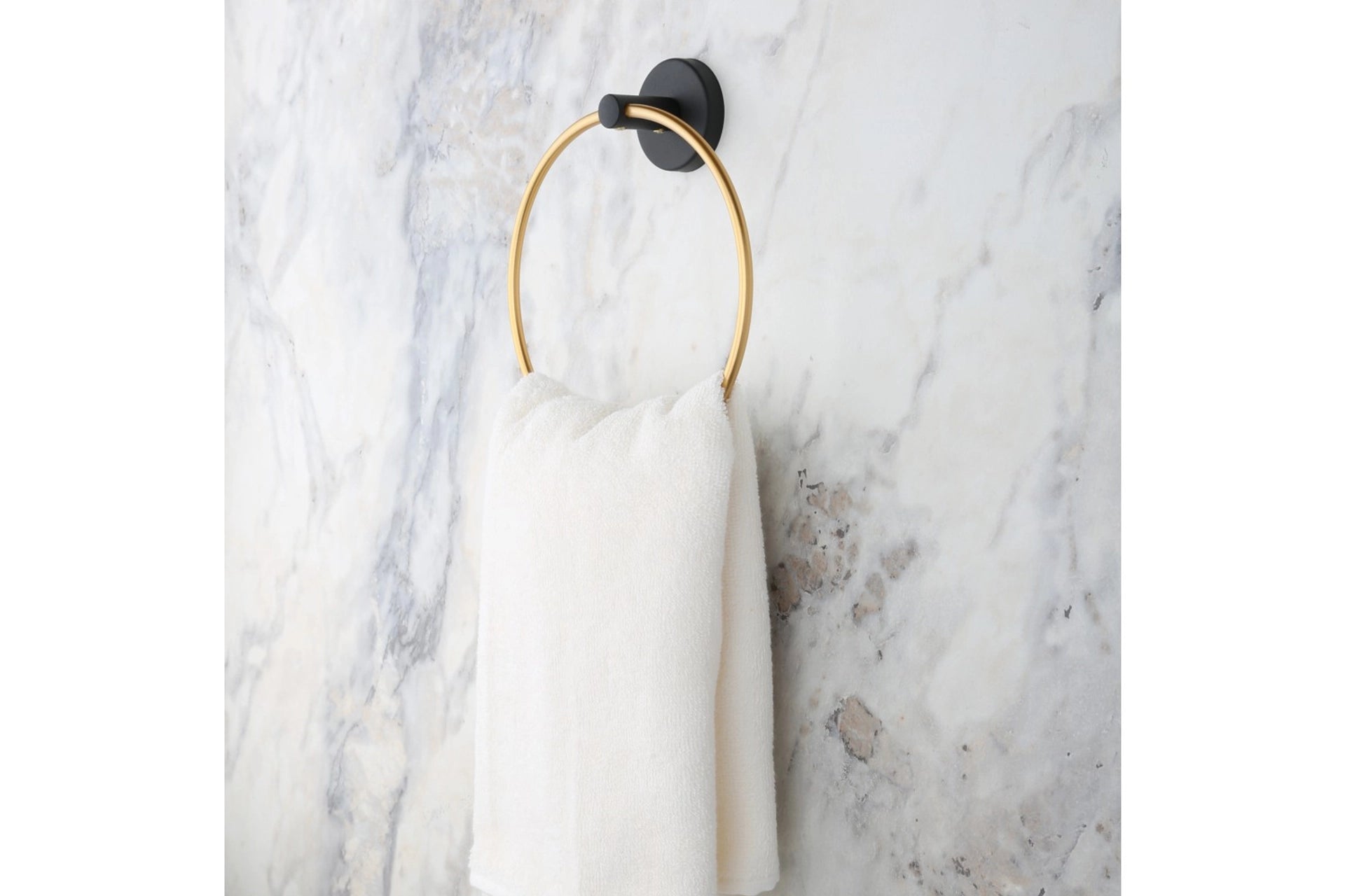 May bathroom gold ring towel rail, black (YM2-108)