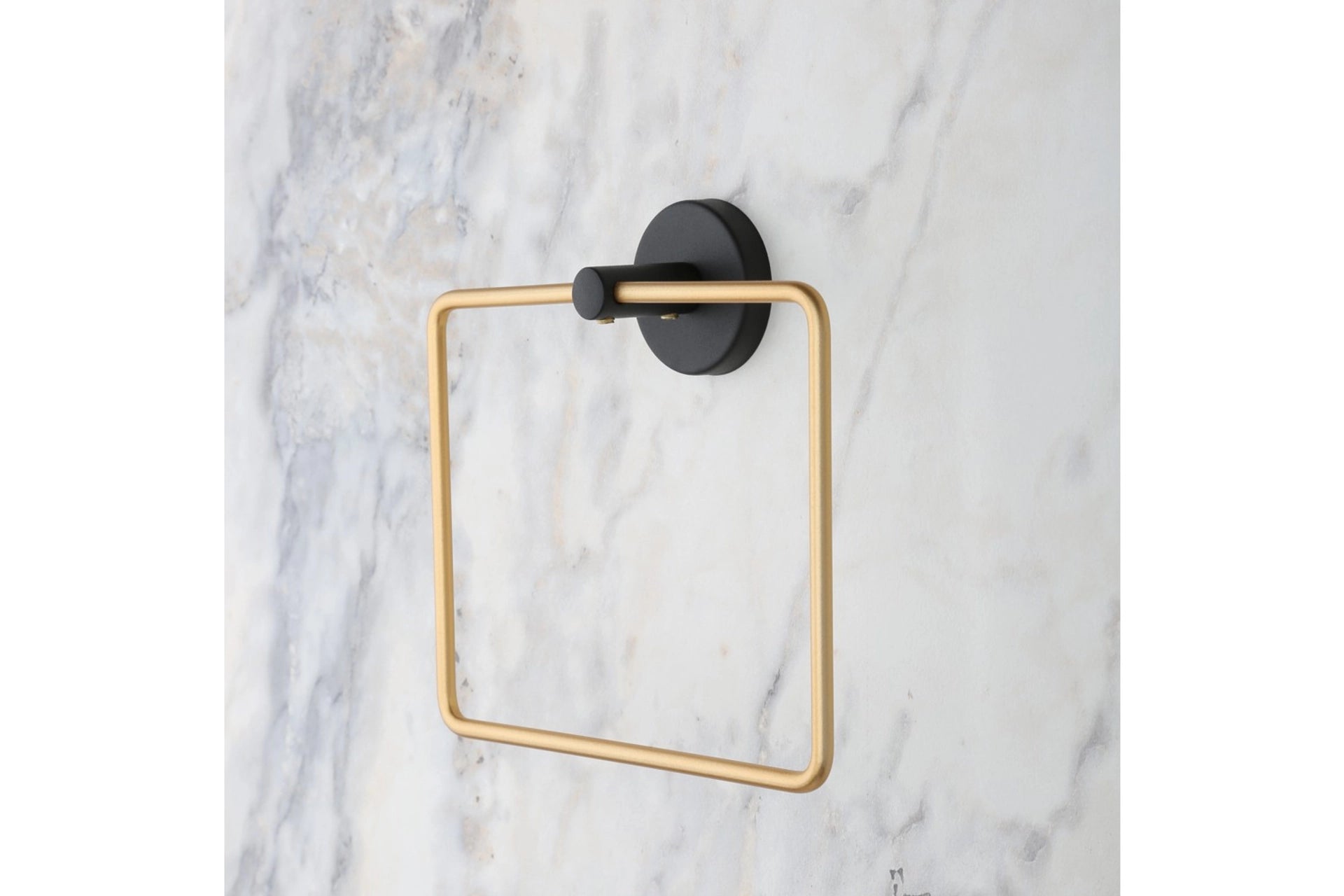 May bathroom gold square towel ring, black (YM2-107)