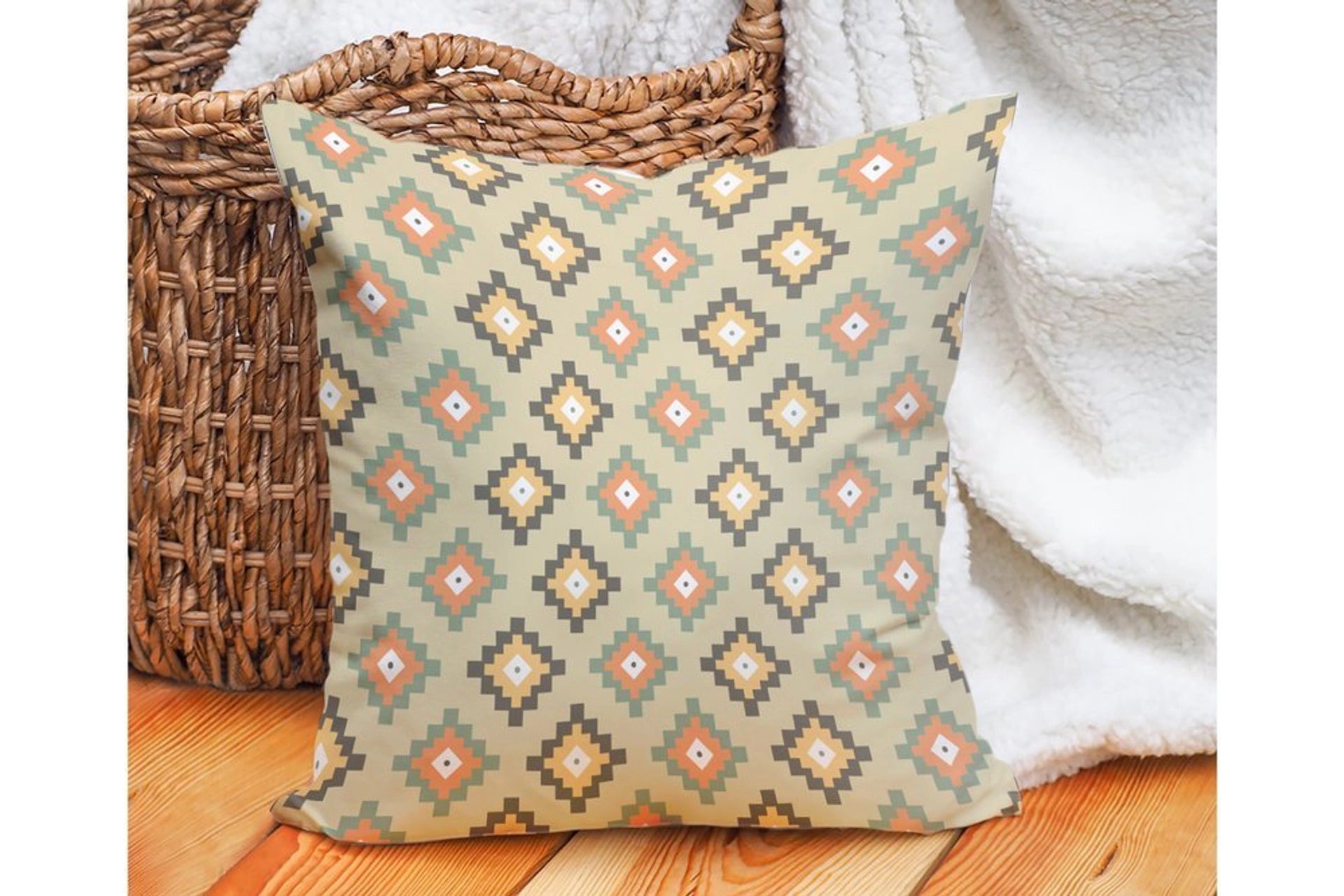 Carnival Home double sided beige floor ethnic pattern printed kirlent cover (KQ3-7086)