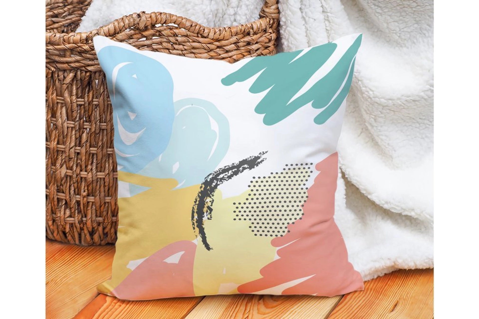 Carnival home double sided colored brush painted printed cushion cover (KQ3-7120)