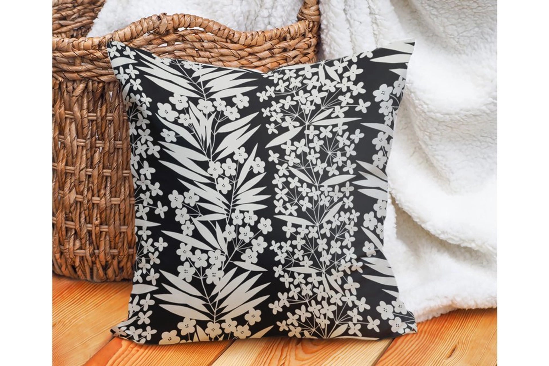 Carnival home double sided black and white flowers printed kirlent cover (KQ3-7116)