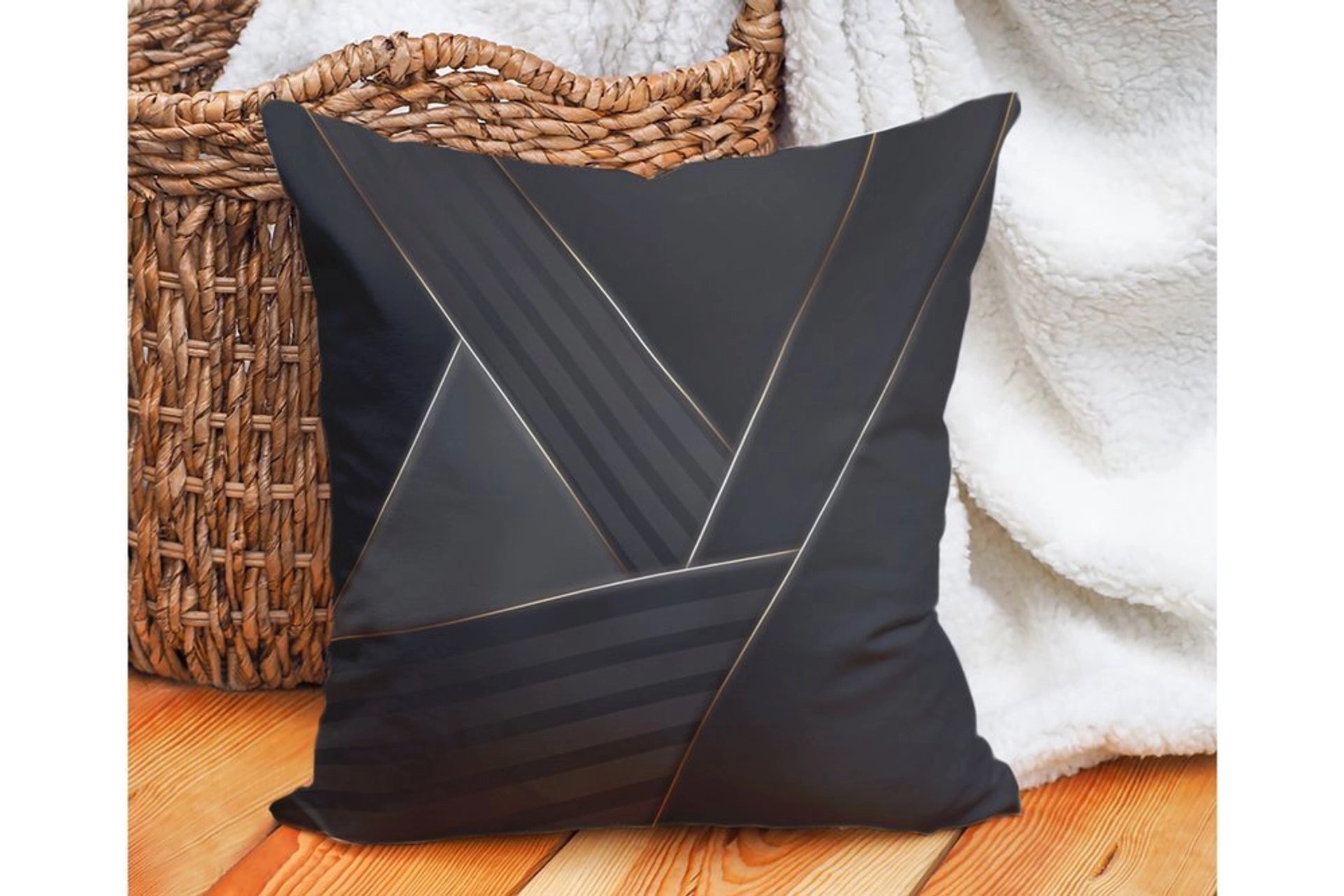 Carnaval home double sided anthracite background bright lines printed cushion cover (KQ3-7150)