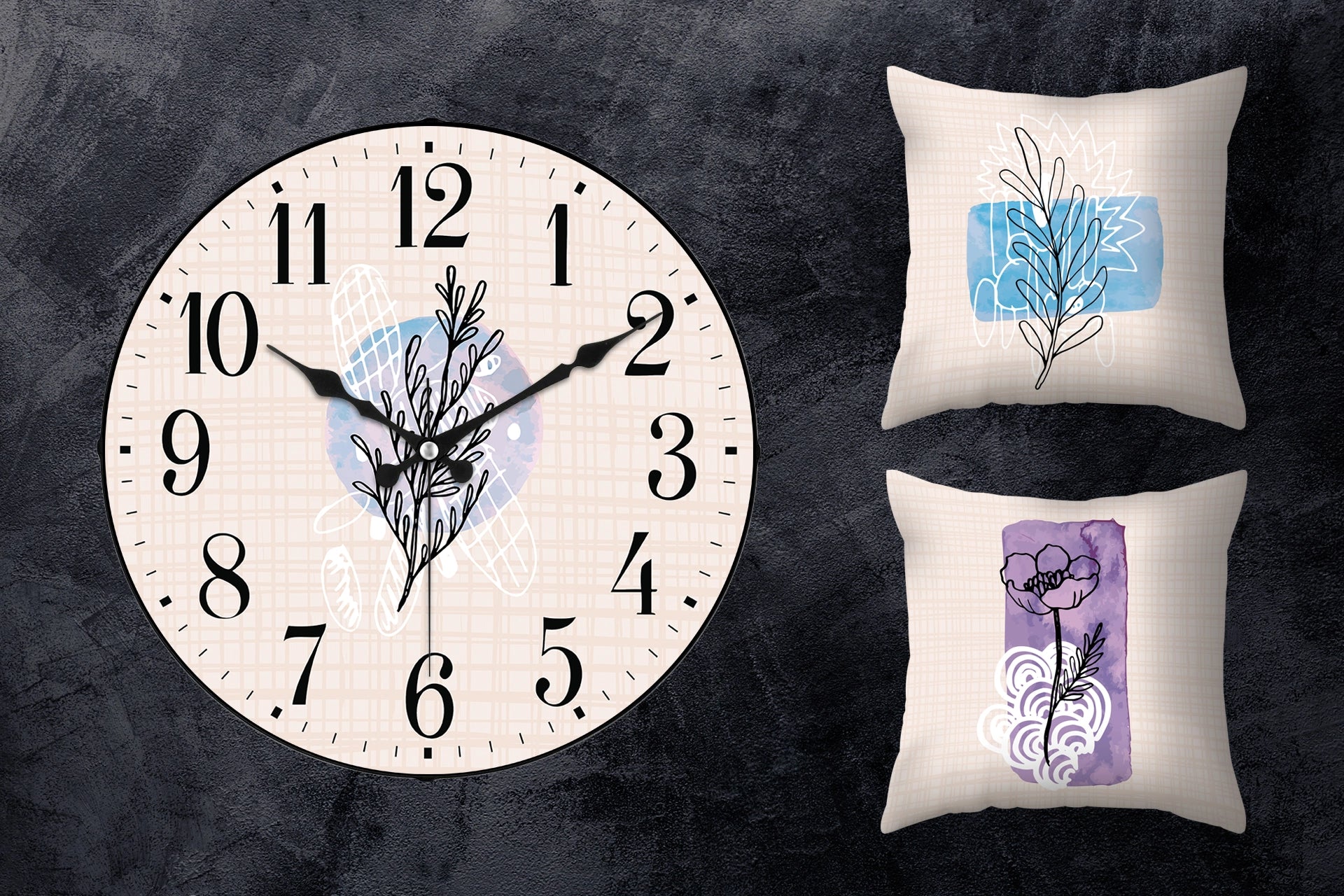 Decorative wall clock and double kirlent cover set combin, 10 (HJ4-198)