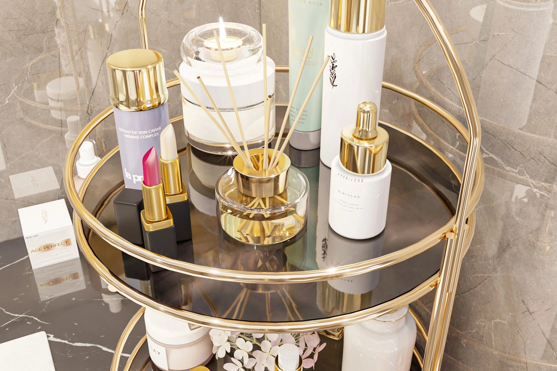 Bi̇no bathroom organizer two-tier 40 cm (BN7-124)