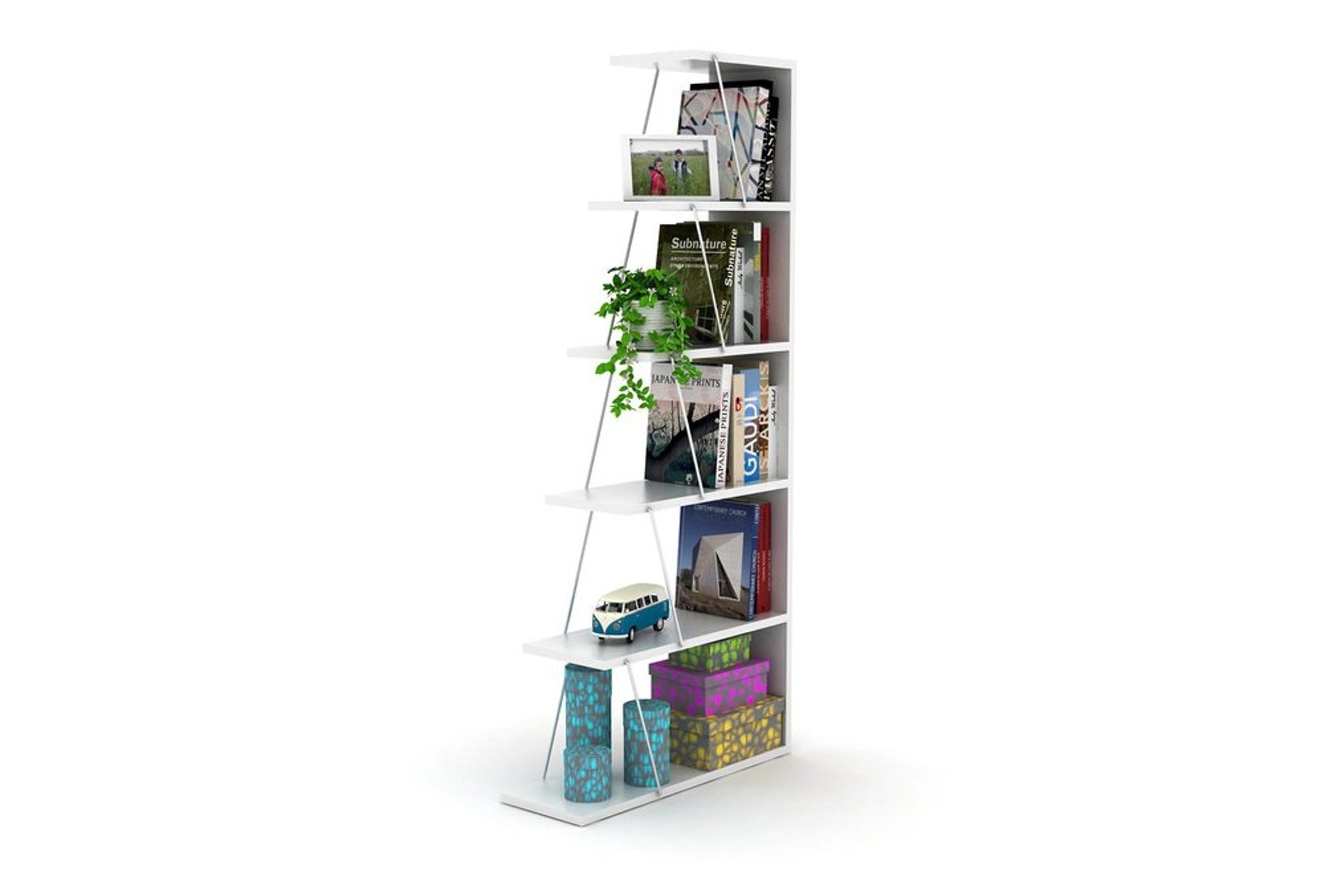 Bookshelf, white chrome (RE3-336) / made in eu