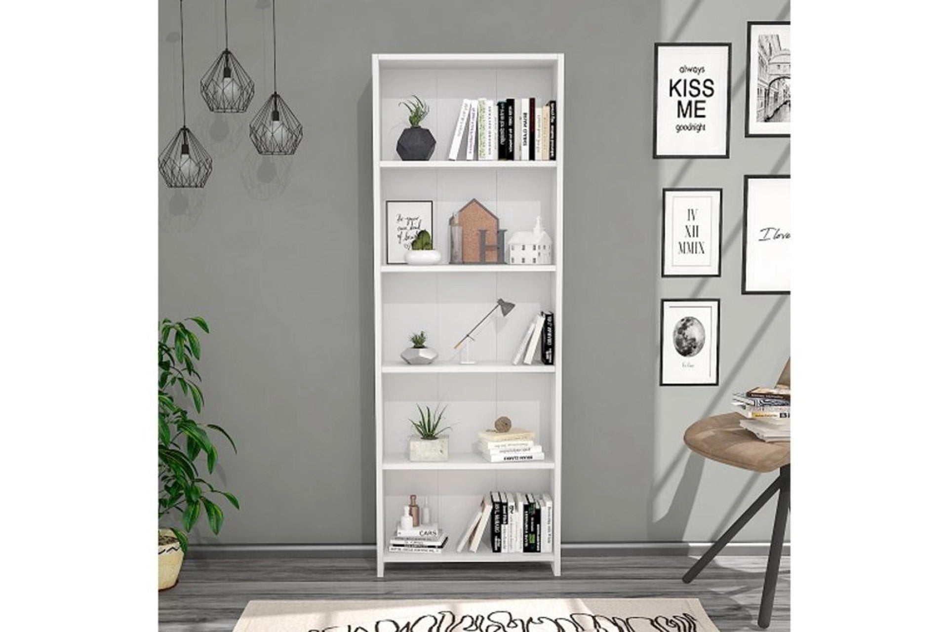 Yagiz bes bookshelf, 5 shelves (QF4-103)