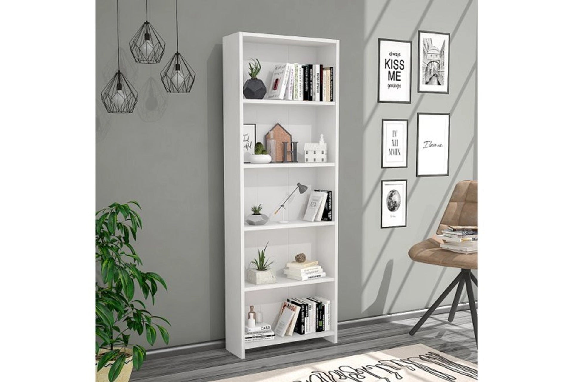 Yagiz bes bookshelf, 5 shelves (QF4-103)