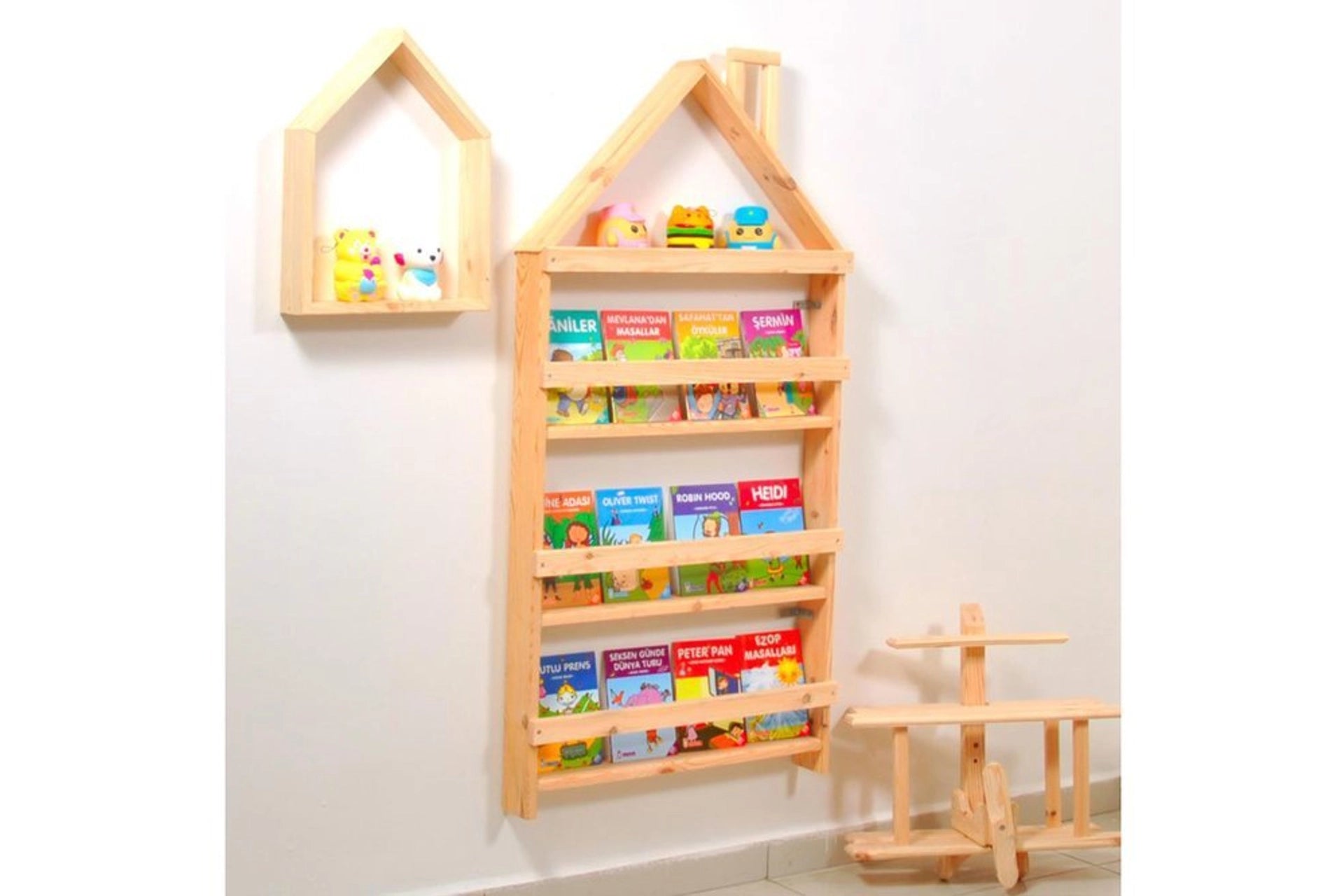Kids room educational montessori bookshelf (KU4-137) / made in eu
