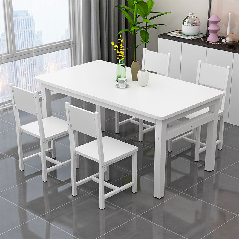 Dining set (SV201) pure white 4 chairs + 1 table