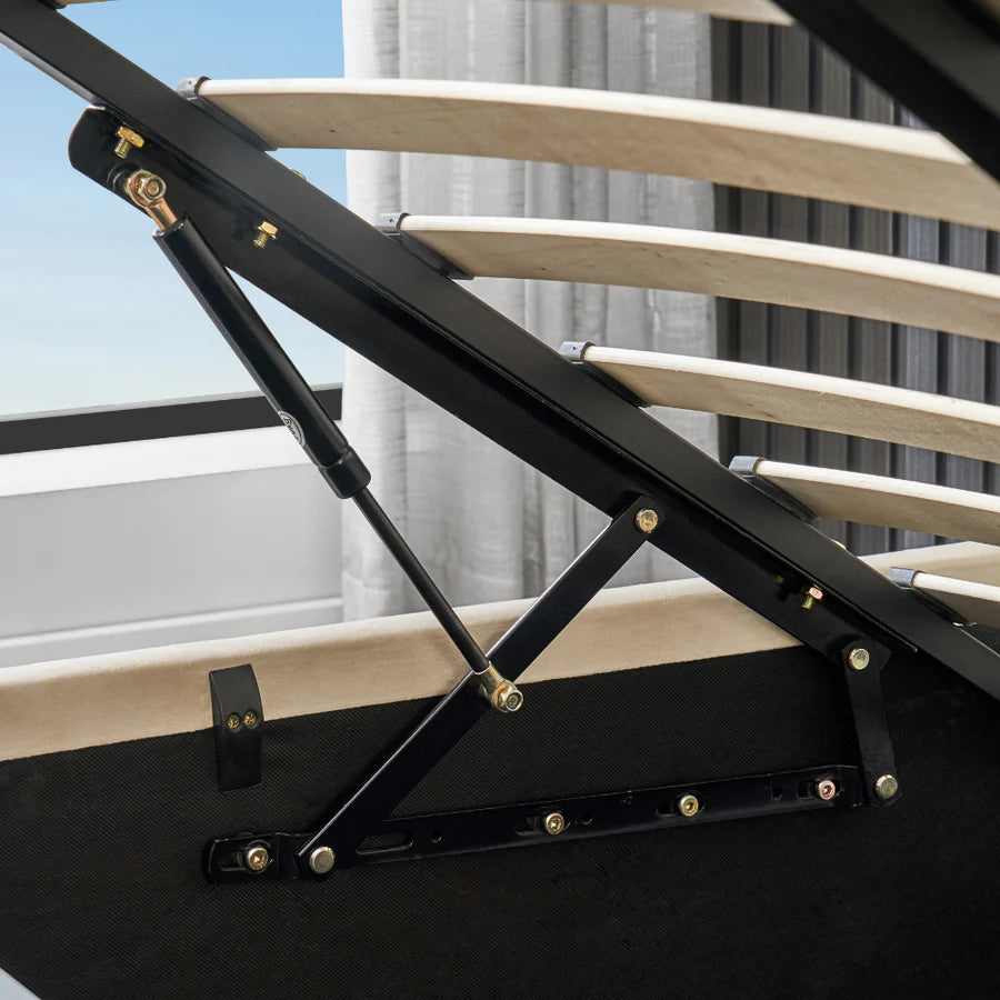 Storage King Bed PU Leather Cream White 180x200CM (VBF-03)