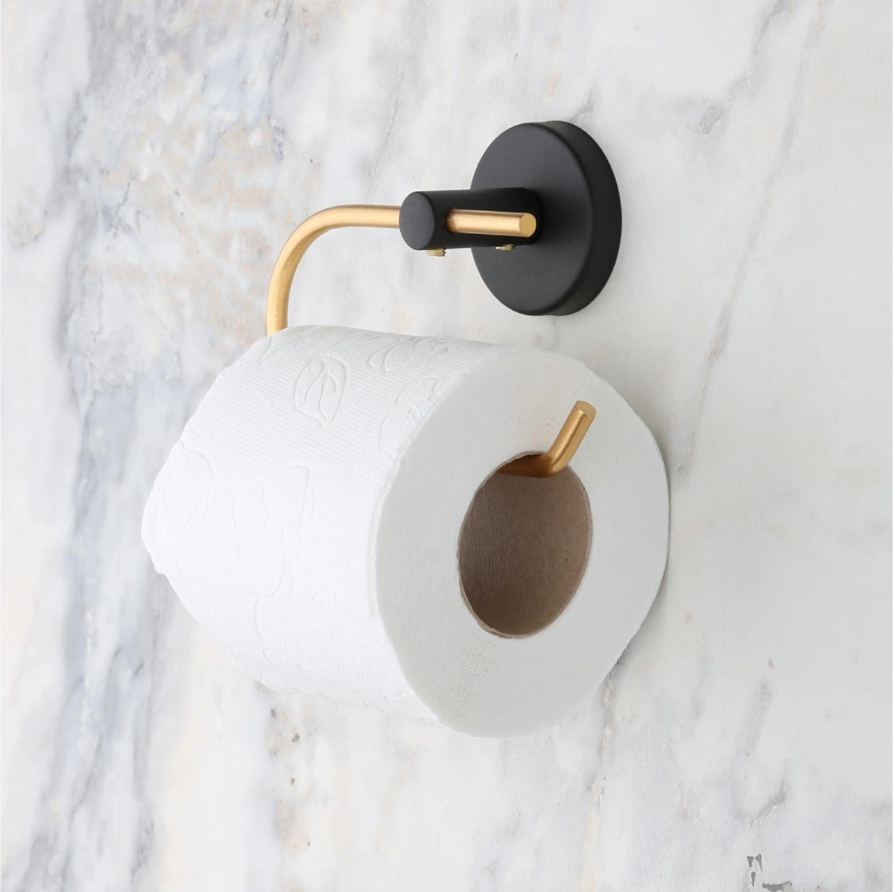 May bathroom gold light toilet paper holder, black (YM2-105)