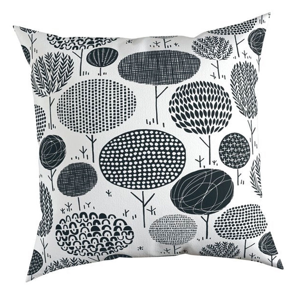 Carnival home double sided black trees printed cushion cover with white background (KQ3-7211)