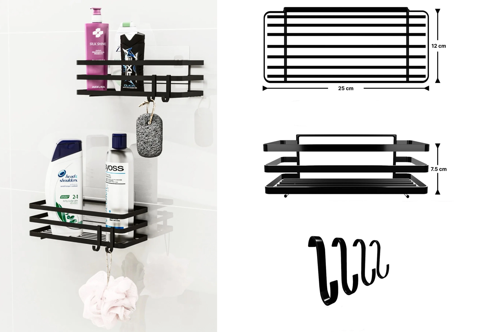 Bino shampoo dish soap dispenser double set (BN7-176)