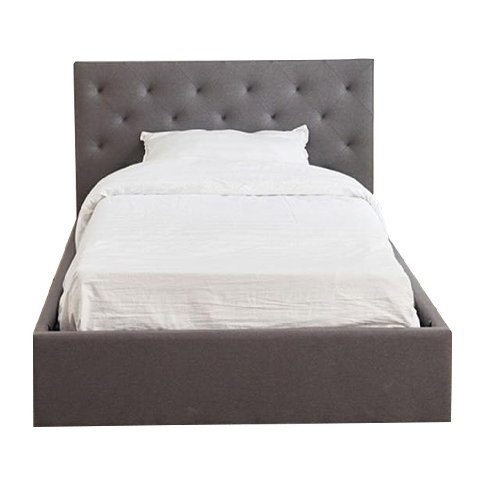 Bed (NPT) Queen - grey fabric (152x190cm) storage bed with gas lift