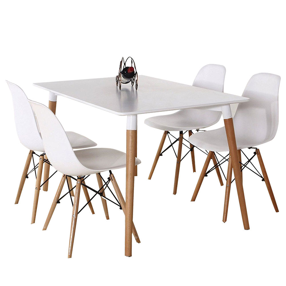 Dining set white oak 120x70CM 4 Chairs + 1 Table (DA152-DA232)