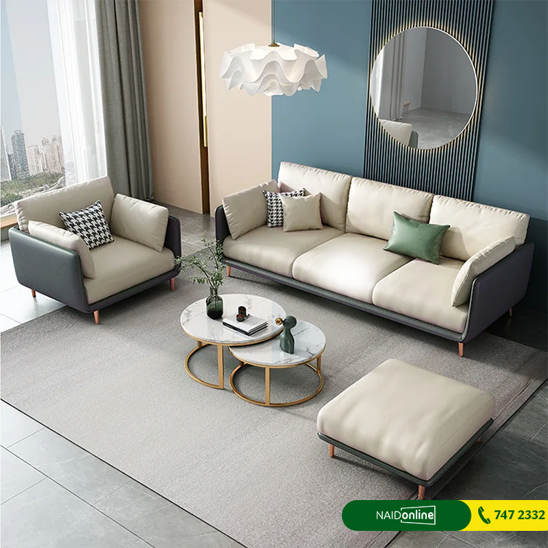 Sofa Set 1 Seater + 3 Seater with Ottoman SFG1230/SFG3230